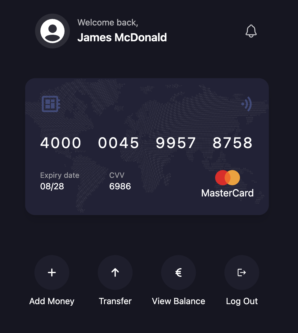 Simple Banking System screenshot